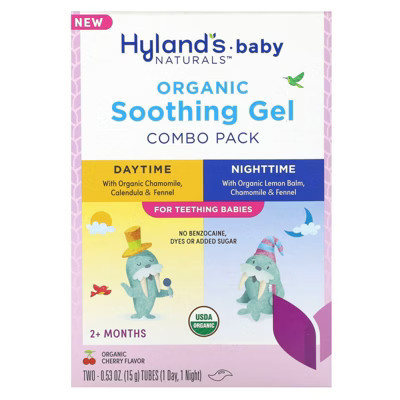 Hyland's Naturals Baby, Organic Soothing Gel Combo Pack, Daytime/Nighttime, 2+ Months, Organic Cherry, 2 Tubes, 0.53 oz (15 g) Each | Target