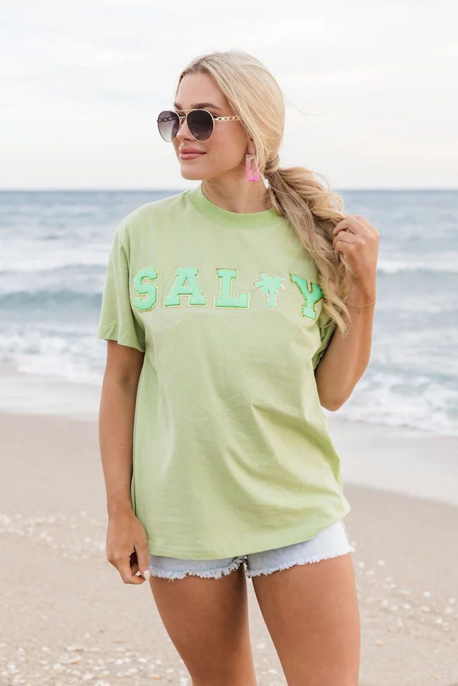 Salty Mint Oversized Graphic Tee | Pink Lily