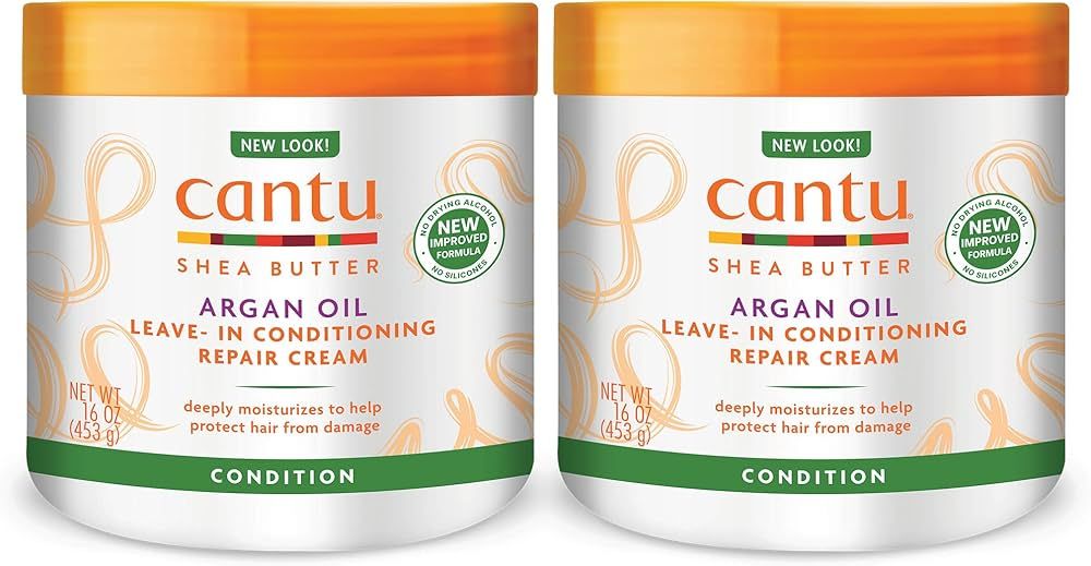 Cantu Leave-In Conditioning Repair Cream with Argan Oil, 16 oz (Pack of 2) (Packaging May Vary) | Amazon (US)