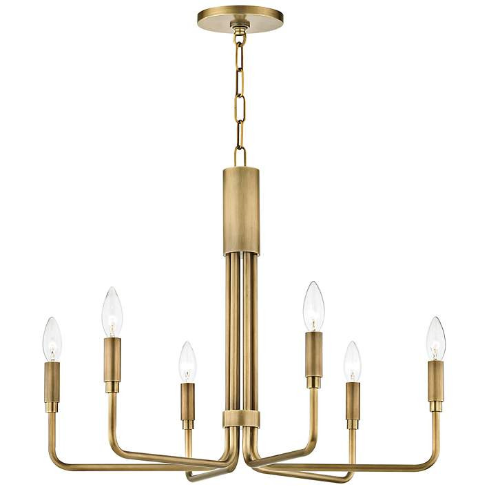 Mitzi Brigitte 25" Wide Aged Brass 6-Light Chandelier | LampsPlus.com