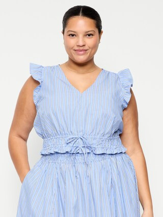 Flutter-Sleeve Poplin Top | Old Navy (US)