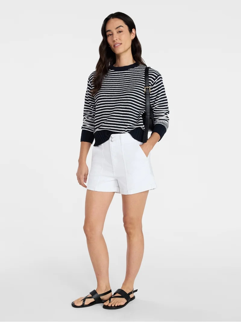 Time and Tru Women's High Rise Utility Shorts, 3.5" Inseam, Sizes 0-22 | Walmart (US)