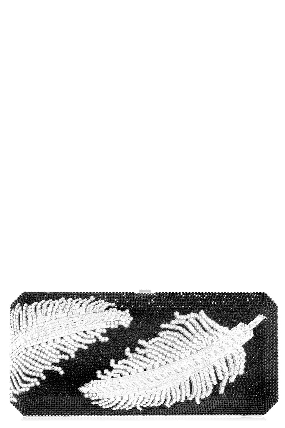 Slim Rectangle Clutch - Plume Black | JUDITH LEIBER | Marissa Collections