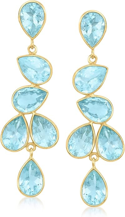 Ross-Simons 20.00 ct. t.w. Sky Blue Topaz Drop Earrings in 18kt Gold Over Sterling | Amazon (US)