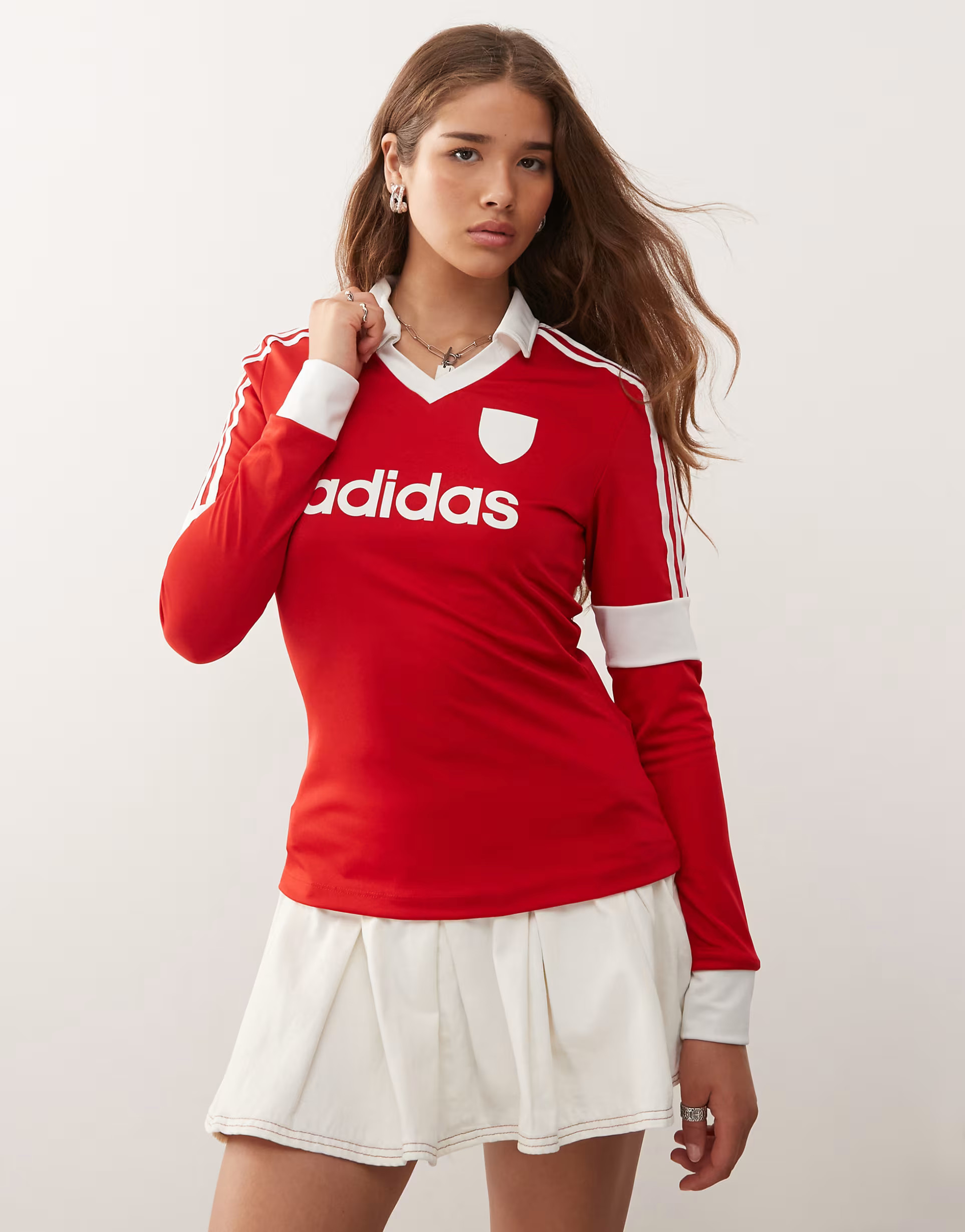 adidas Originals soccer long sleeve top in red | ASOS (Global)