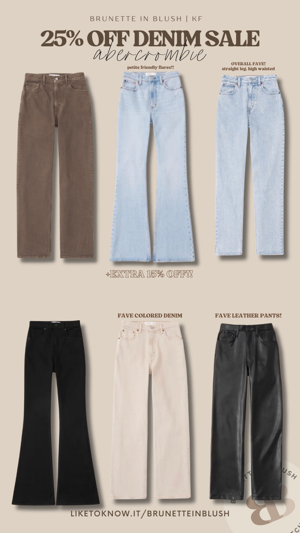 25% off all Abercrombie denim!! Use ‘DENIMAF’ for an additional 15% off!

I wear 27 SHORT

#petitefriendly #petitedenim #leatherpants #flarejeans #favoritedenim

#LTKsalealert #LTKBacktoSchool #LTKunder100