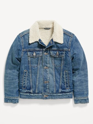 Gender-Neutral Sherpa-Lined Jean Trucker Jacket for Kids | Old Navy (CA)
