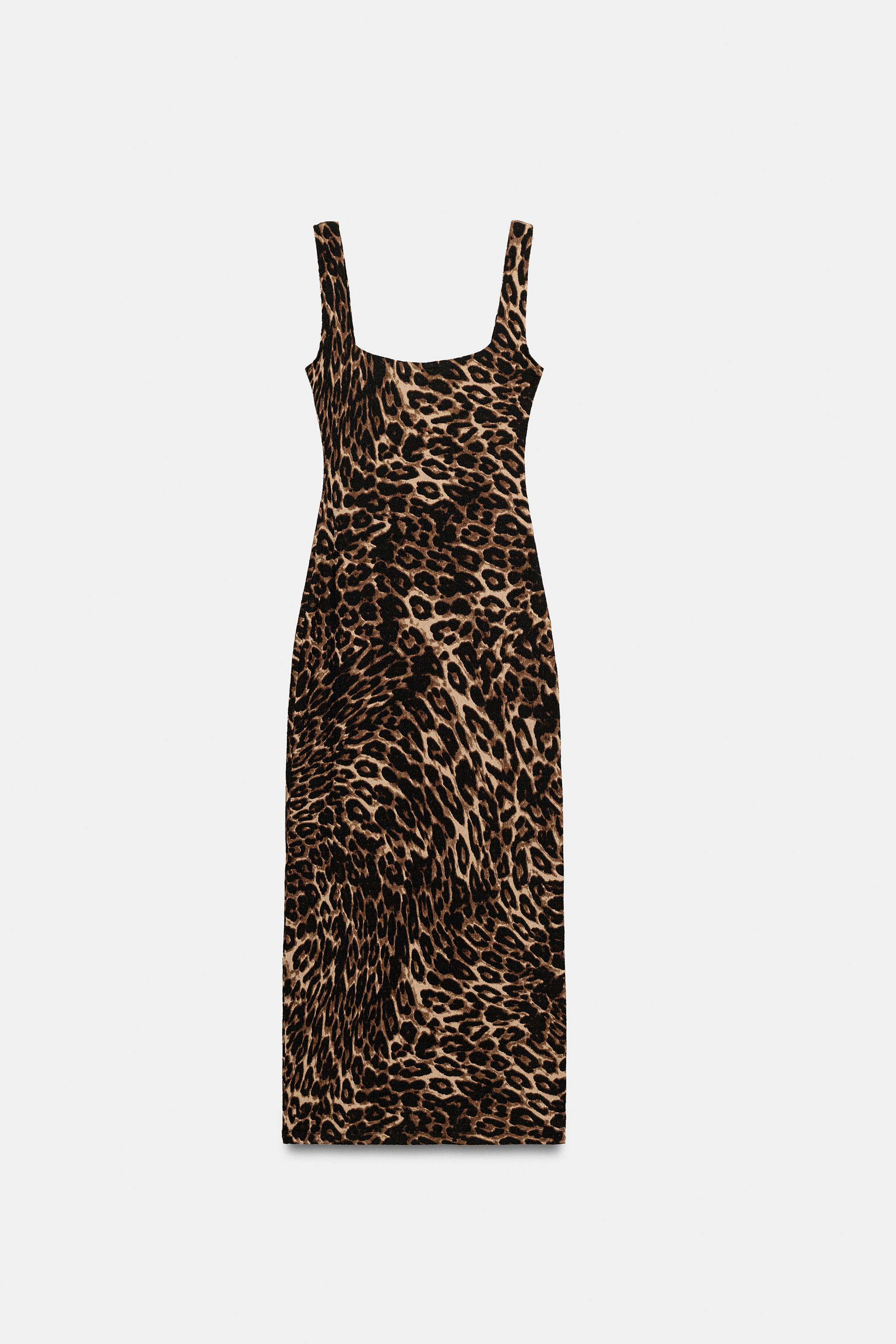 Midi dress featuring a square neckline and straps. | Zara US