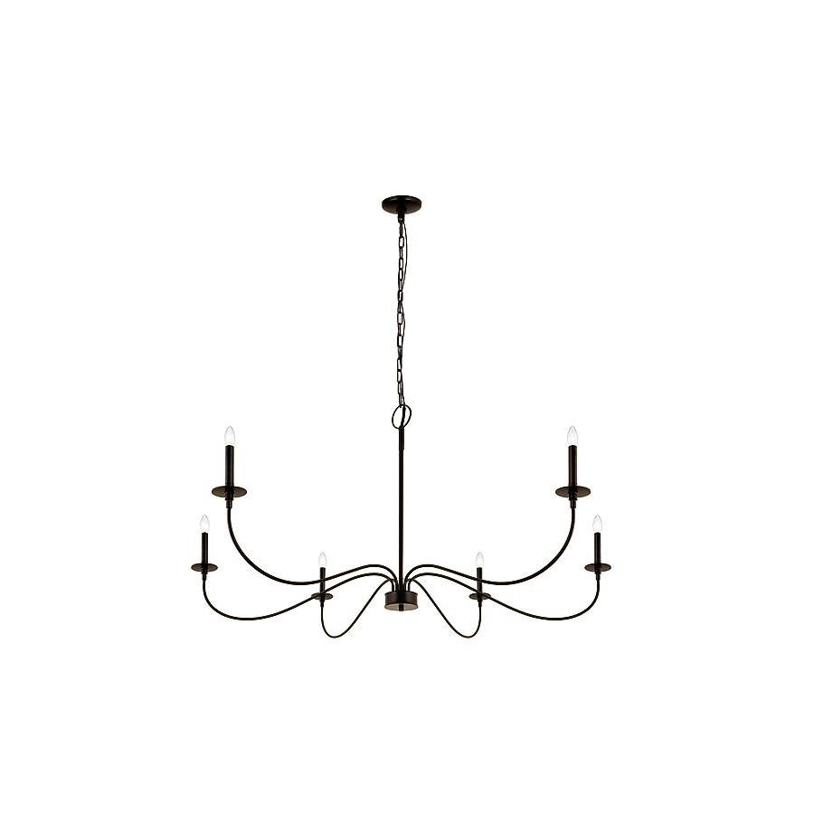 Z-Lite Arrington 6 -Light Matte Black Metal Chandelier Lowes.com | Lowe's