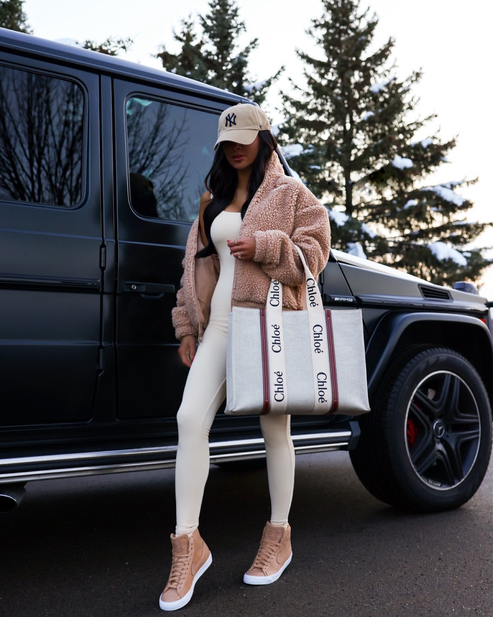 Casual fall outfit
Nike fleece jacket linking similar
Naked wardrobe jumpsuit linking similar
Chloe woody tote
Nike blazer sneakers under $100



#LTKFindsUnder100 #LTKActive #LTKShoeCrush