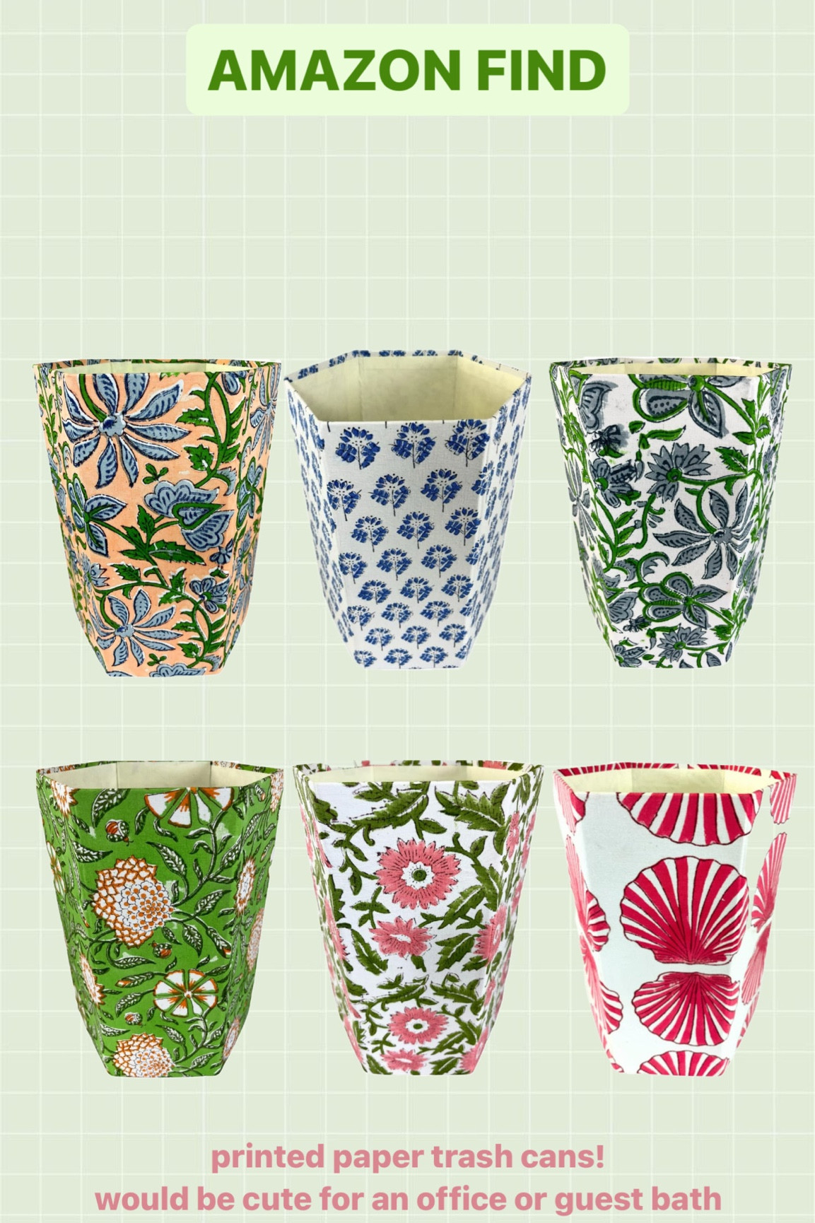 Cutest paper trans cans for your office or guest bath! 

#LTKhome #LTKfindsunder50 #LTKGiftGuide