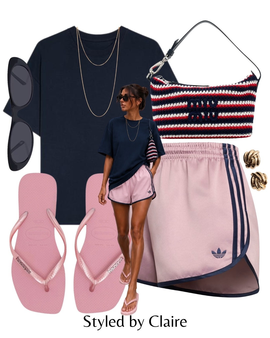 PINK & NAVY ADIDAS SPRINTER💗
Tags: oversized boxy tshirt bershka adidas shorts 3S miu miu crochet bag stripe havaiana sandals flip flops necklace sunglasses

#LTKsummer #LTKstyletip #LTKshoes