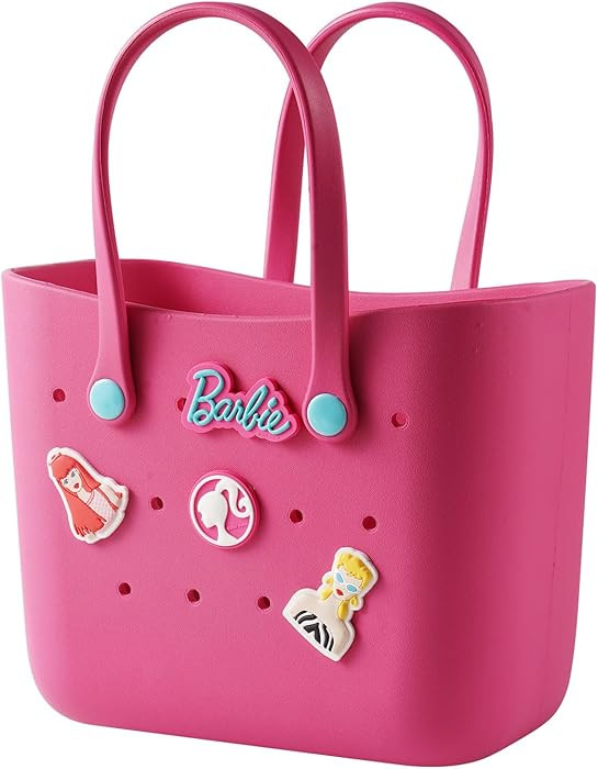 MINISO Barbie Tote Bag, Reusable Small Rubber Waterproof Bag, Cute Design Practical And Portable ... | Amazon (US)