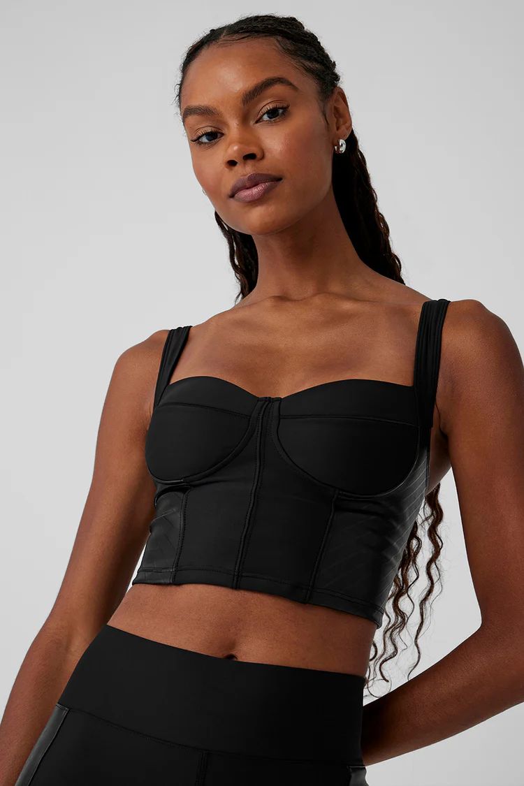 Airlift Winter Warm Cropped Supermoto Tank - Black | Alo Yoga