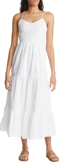 Cotton Eyelet Strappy Tiered Sundress | Nordstrom