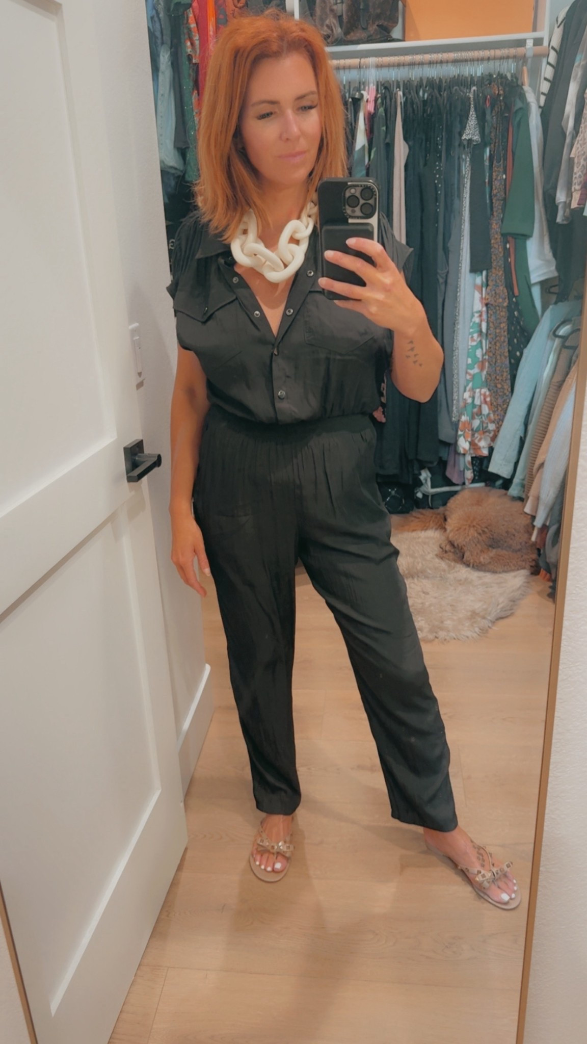 Spring summer jumpsuit | silky | lightweight pants jumper

Size S 

#LTKU #LTKPetite #LTKOver40
