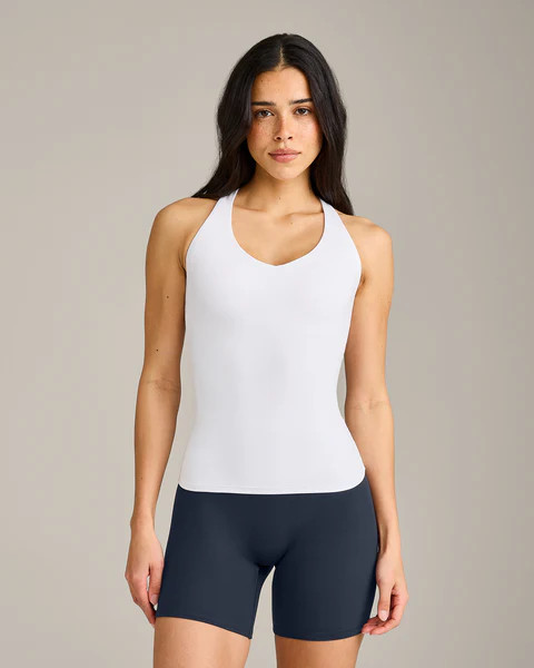 SoftMotion™ Racer Back Tank Top with Built in Bra Shelf 
 White | Oner Active (UK / US)
