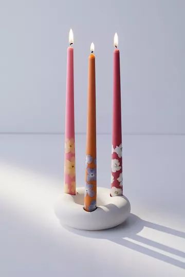Sarah Tall Floral Taper Candle Set | Urban Outfitters (US and RoW)
