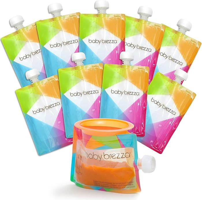 Baby Brezza Reusable Baby Food Storage Pouches, 10 Pack 7oz - Make Organic Food Puree for Kids or... | Amazon (US)