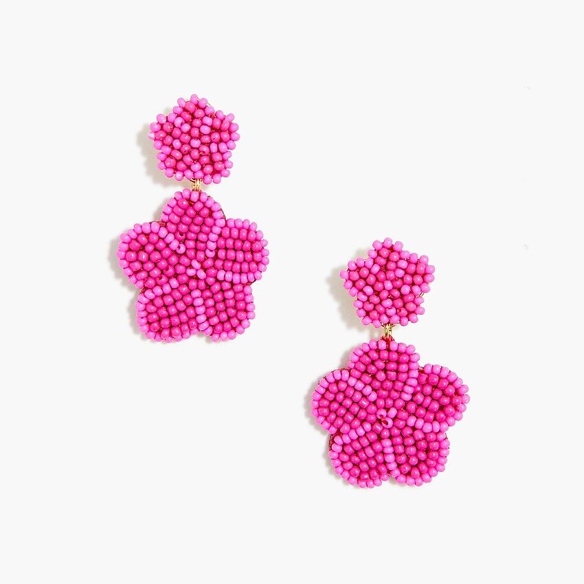 Beaded flower statement earrings | J.Crew Factory