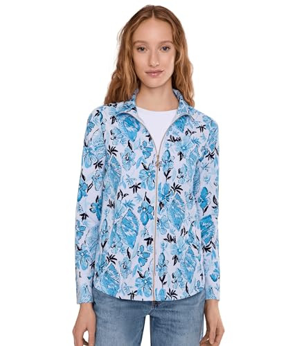 Lilly Pulitzer, Women's, Leona Upf 50+ Zip-Up, Resort White Seashell Splendor Seashell Splendor, Medium | Amazon (US)
