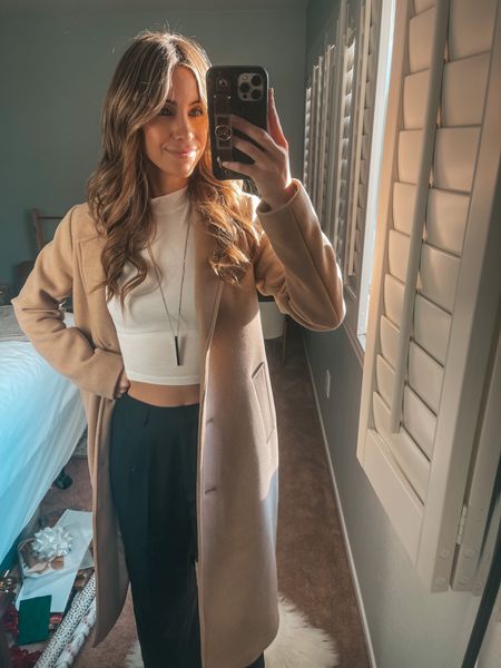 I love this dad coat so much! It is so warm and a classic wardrobe staple. Paired with a white long sleeve crop top and wide leg dress pants.

www.livingbarelyblonde.com
#amazonfinds #afxme #barelyblonde #stylewithjen #treasures #dadcoat #express #wintercoat #caitlincovin #jenniferxerin #winterootd #winterlook 

#LTKFind #LTKstyletip #LTKSeasonal