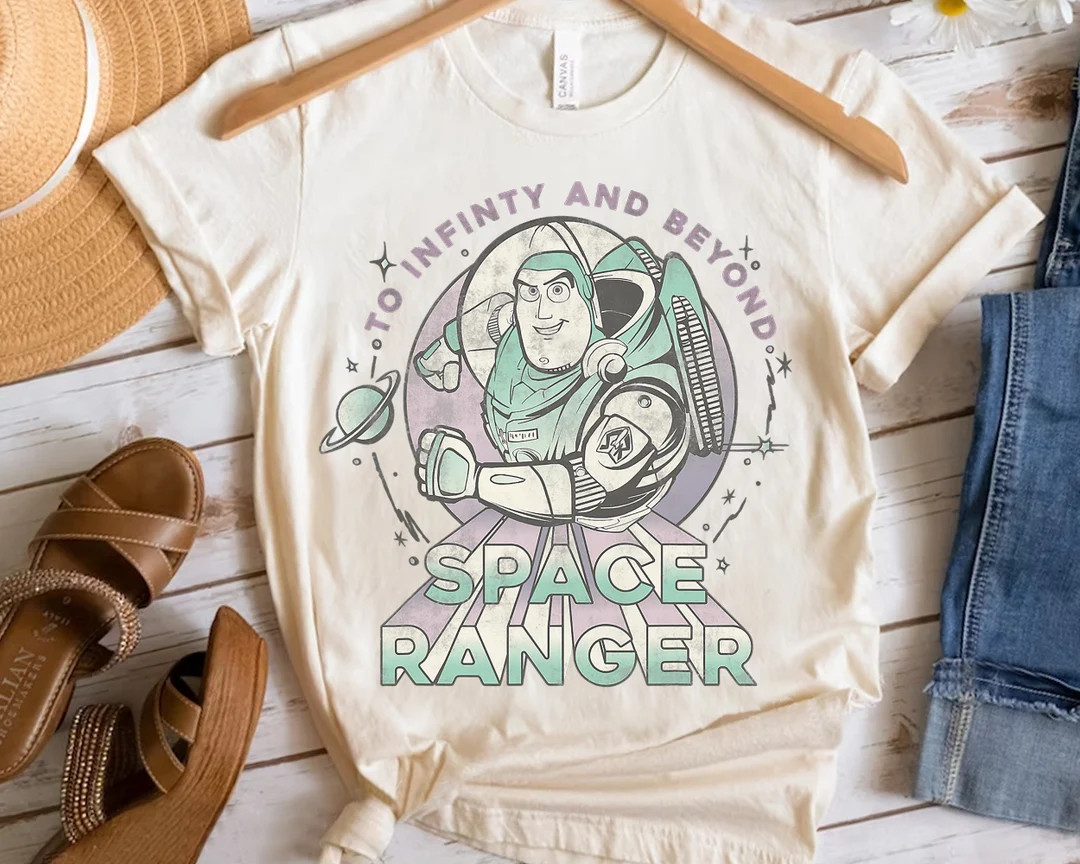 Retro Disney Pixar Toy Story Buzz Lightyear Space Ranger Portrait Shirt, Unisex T-shirt Family Bi... | Etsy (US)