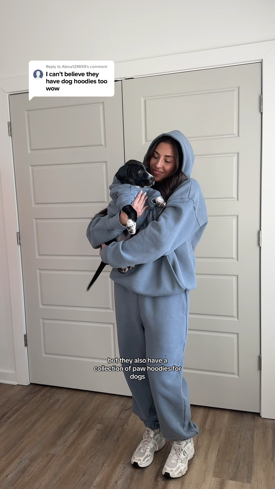Pup is a size small and I’m a size large!