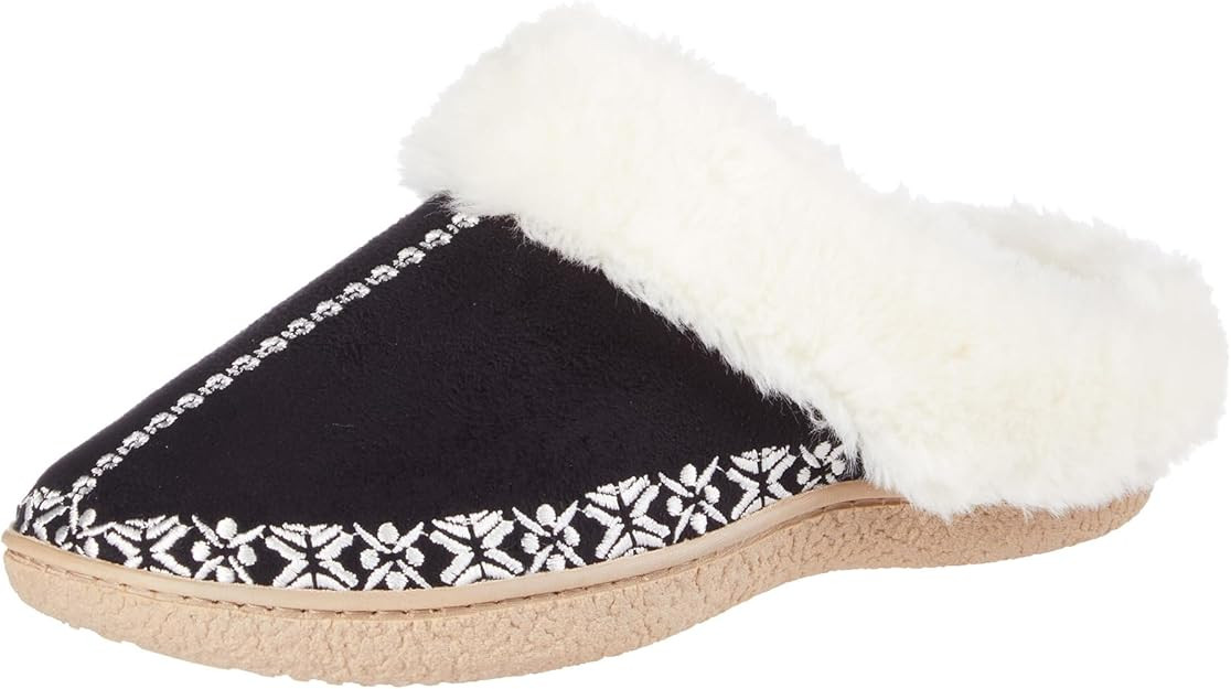 isotoner Women's Clara Embroidered Microsuede Clog Slippers | Amazon (US)