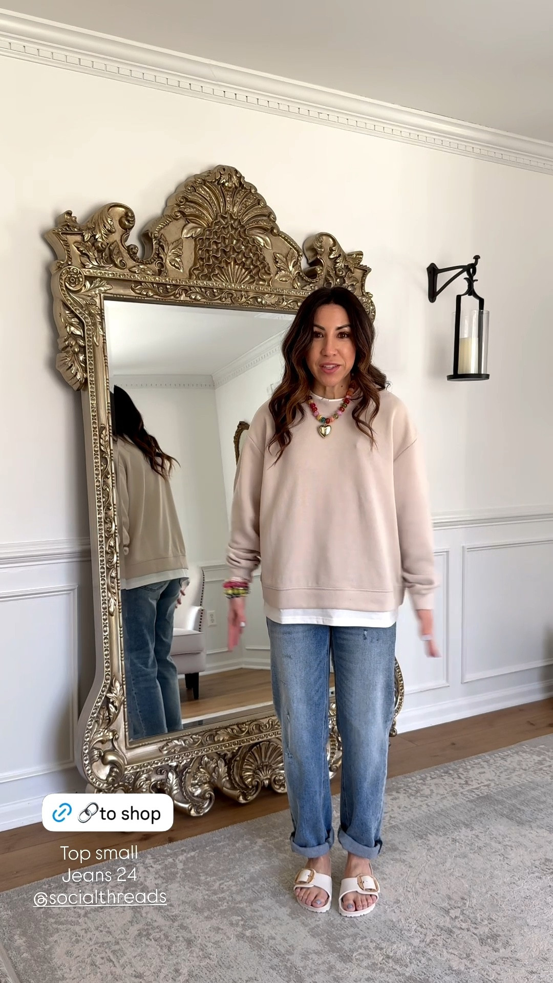 24 boyfriend jeans. Small sweatshirt.

#LTKOver40 #LTKPetite