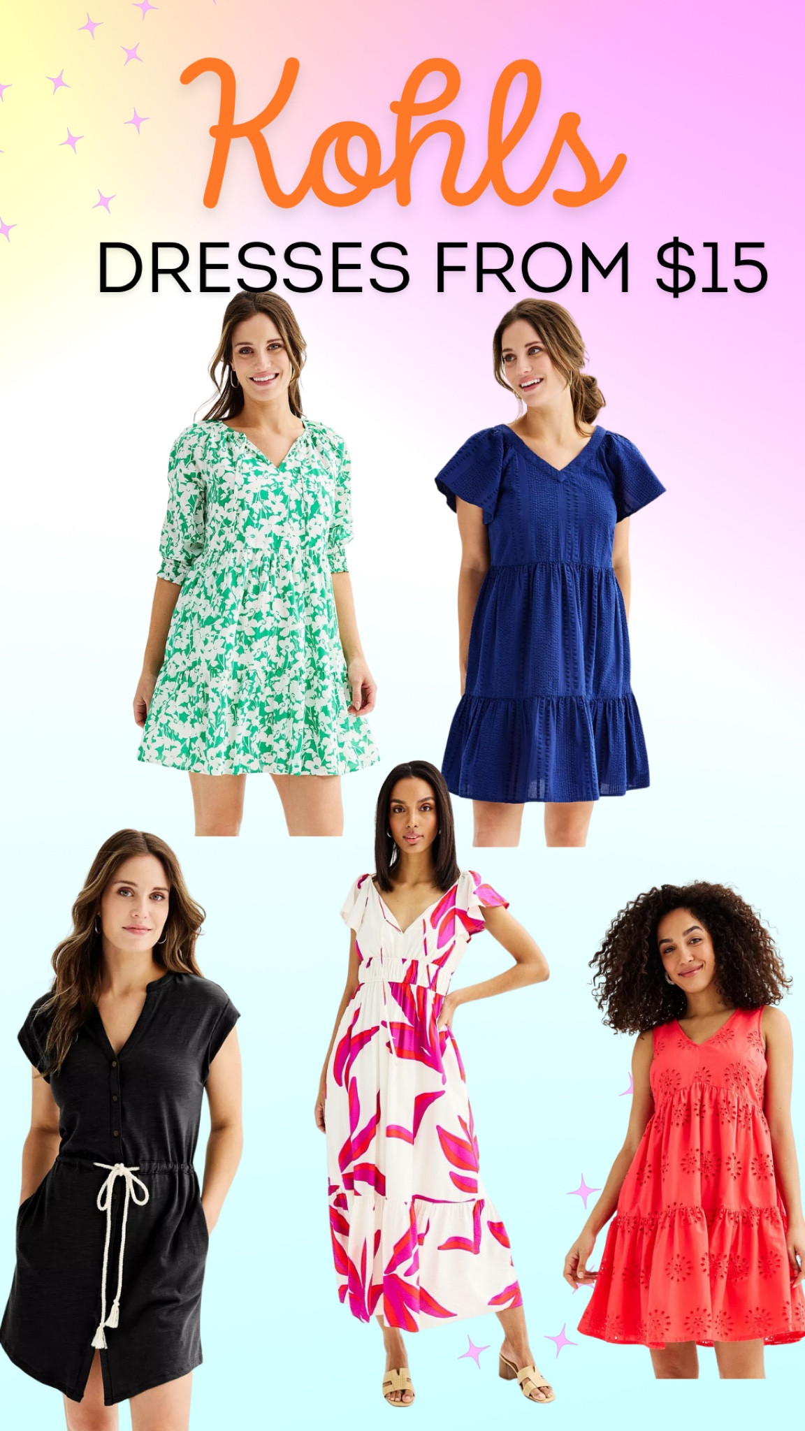 casual summer dresses kohls Women's Summer Dresses Beach Casual Crewneck Loose Sundress Mini Dress
