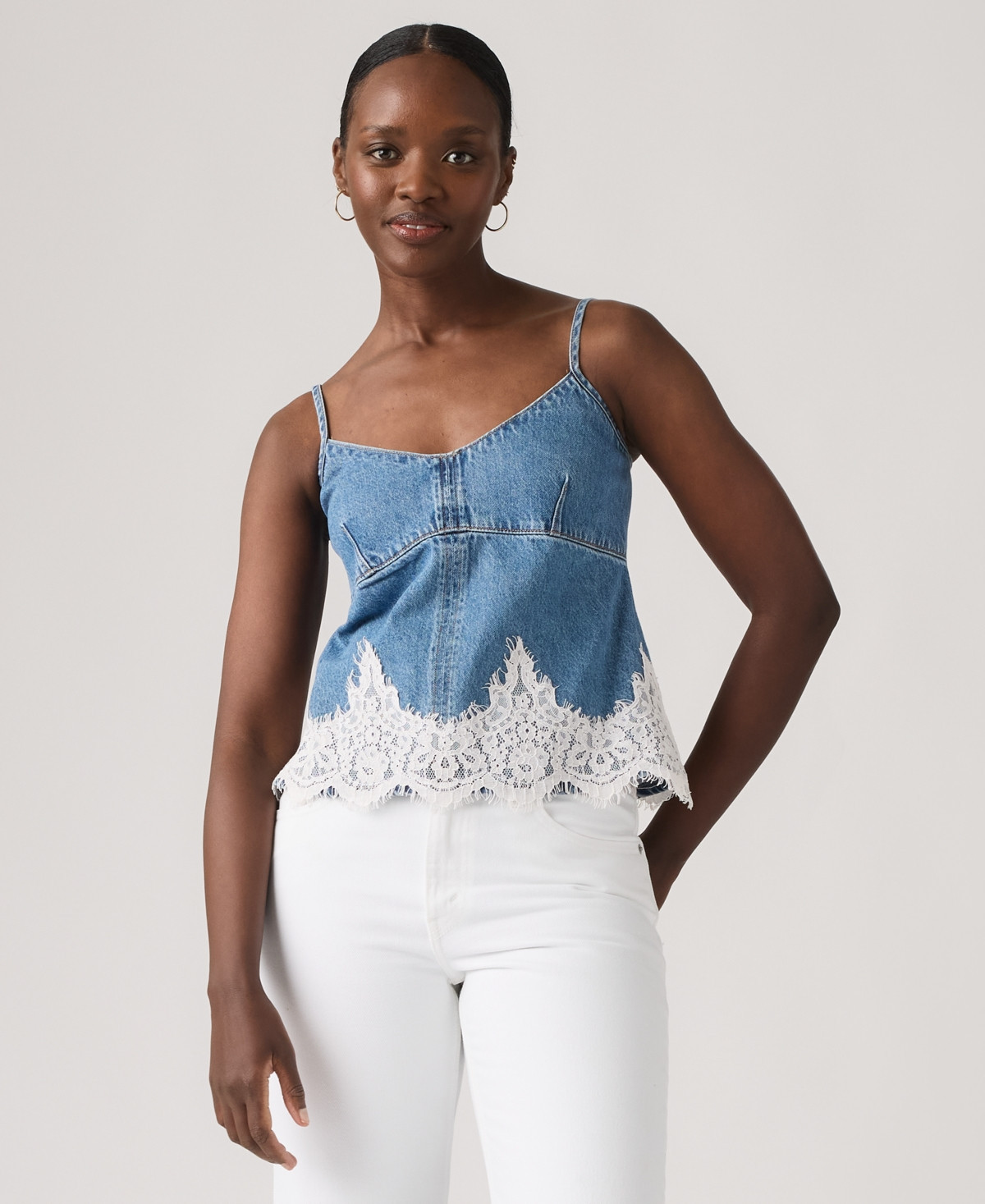 Levi's Women's 90s Denim Sleeveless V-Neck Cami Tank Top - Slipped My Mind | Macy's