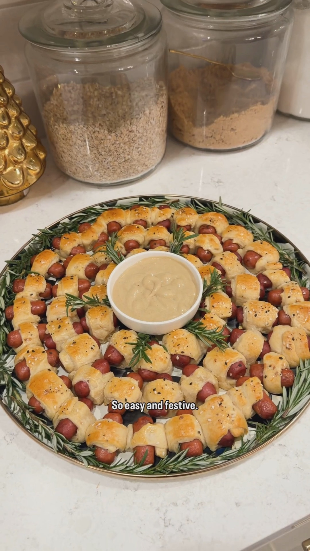 PIGS IN A BLANKET CHRISTMAS WREATH! 🌭🎄✨ Next time, I would skip the everything bagel seasoning and just use parsley since it made it too salty. #holidayfood #christmaswreath #pigsinablanket

Mackenzie Childs tray and board, rosemary, beef sausages, pastry dough, syrup dispenser, snowman tier server, coffee spoon set, gingerbread house candy jar

#LTKfoodie #LTKHoliday