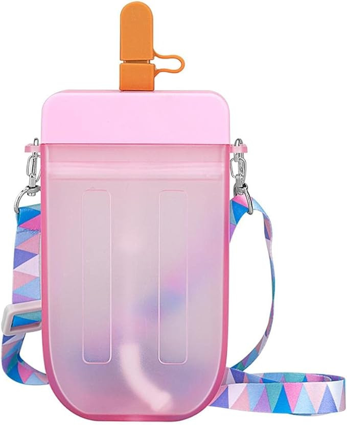 Bticx Creative Ice Cream, Cute Transparent Water Bottle Leakproof Plastic Popsicle Cup with Lanya... | Amazon (US)