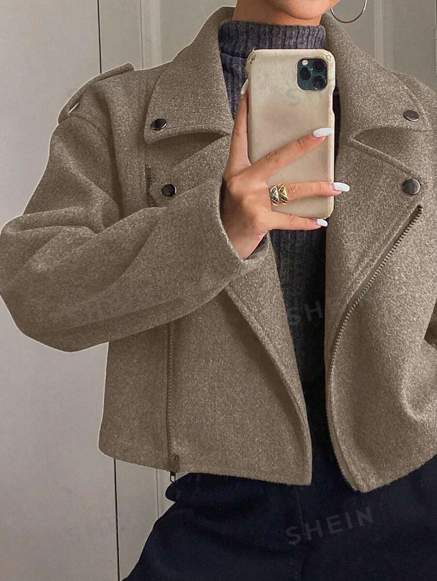 DAZY New Autumn Women Loose Casual Jacket Coat | SHEIN