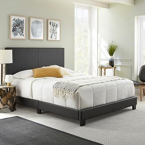 Boyd Sleep Florence Upholstered Bed Frame, King - Black | HSN