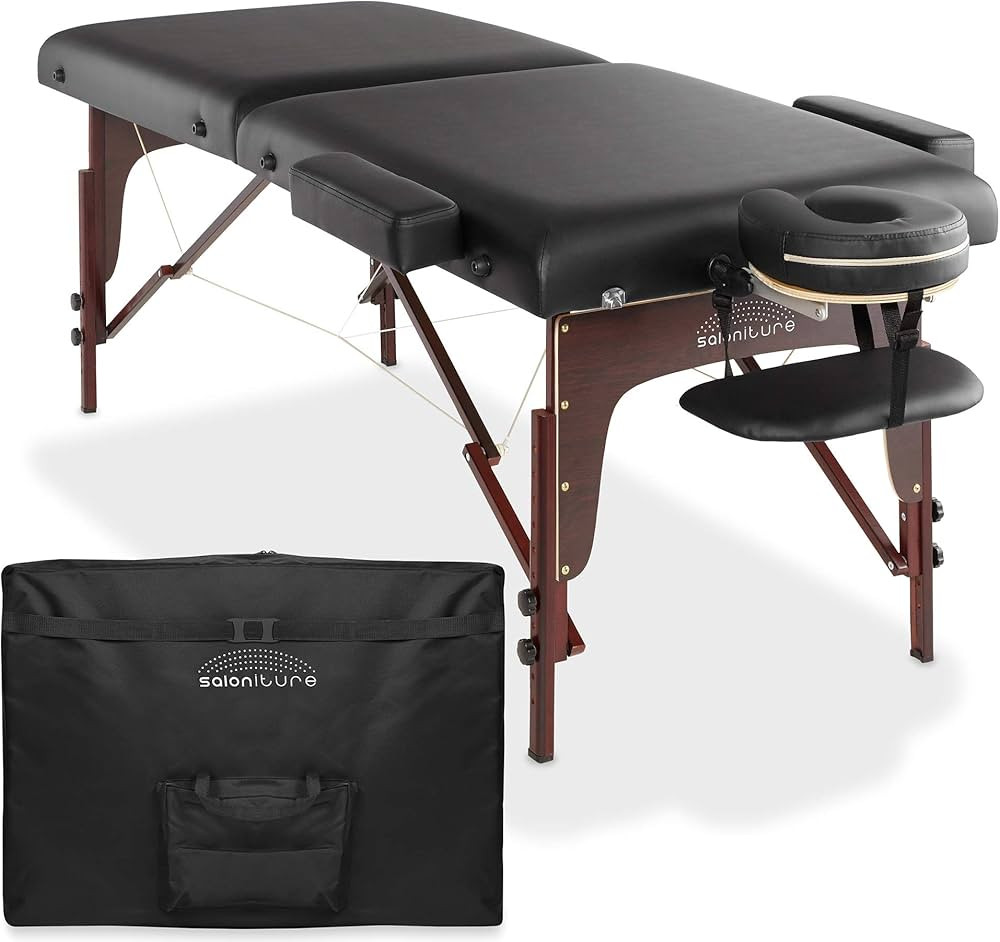 Saloniture Professional Portable Lightweight Bi-Fold Memory Foam Massage Table with Reiki Panels ... | Amazon (US)