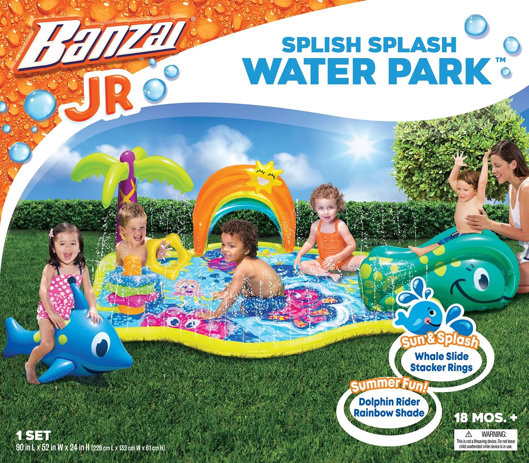BANZAI Splish Splash Water Park 3-In-1 Splash Pad, Slide & Sprinkler and Play Center for Kids - P... | Walmart (US)