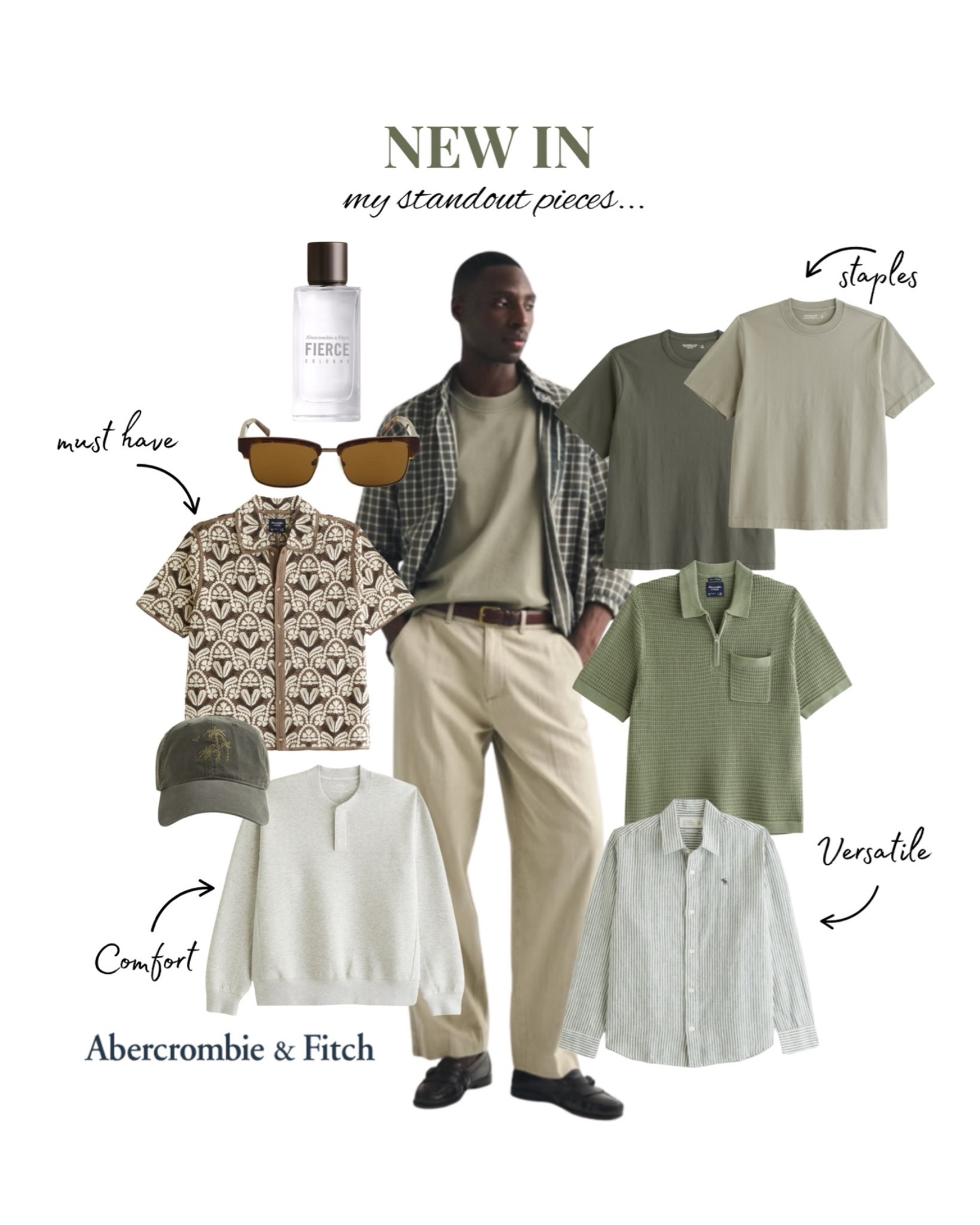 New in online this week @abercrombie muted greens & different textures 🫶🏼

#LTKuk #LTKsummer #LTKmens