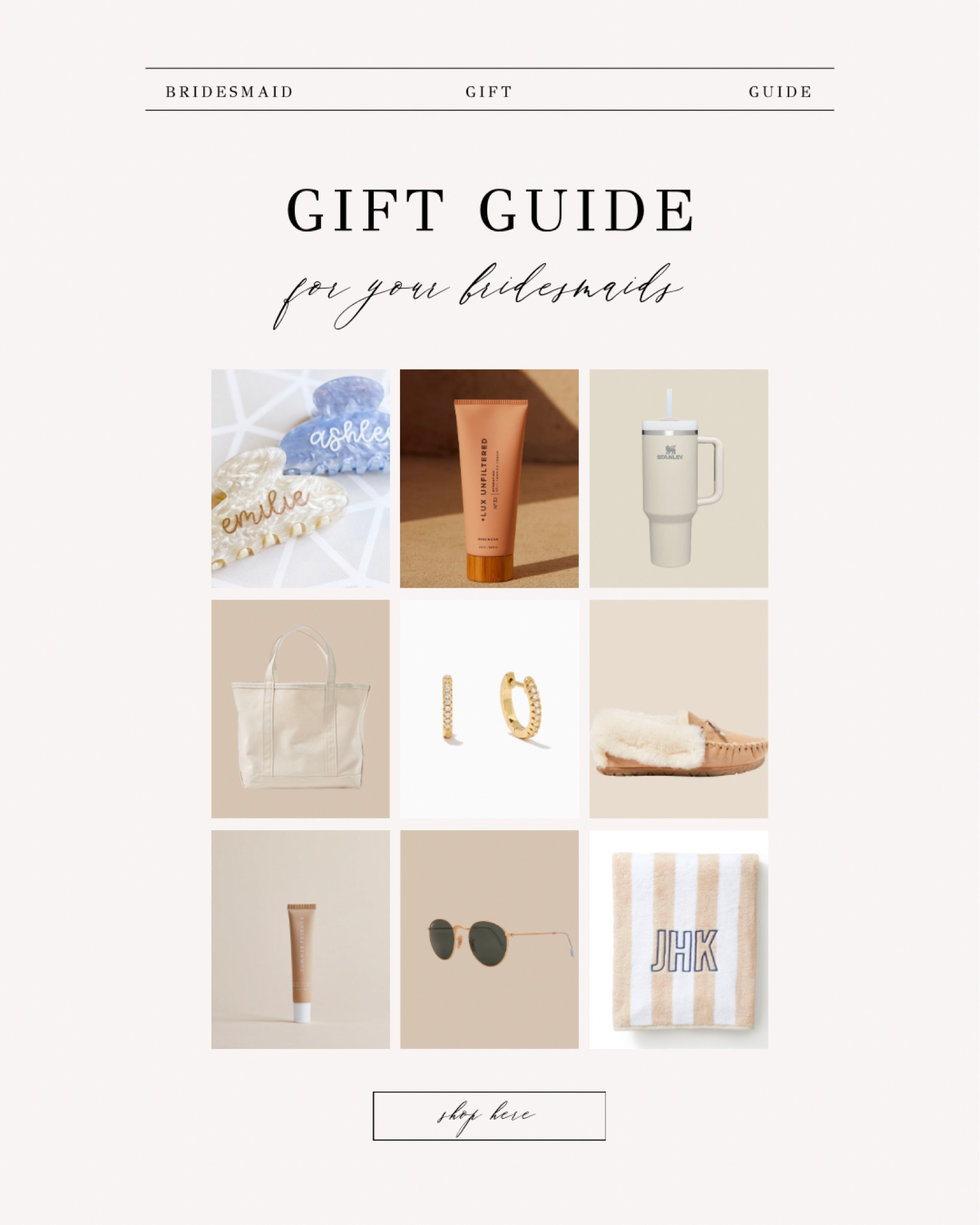Gift Guide: Bridesmaids 

#LTKGiftGuide #LTKwedding