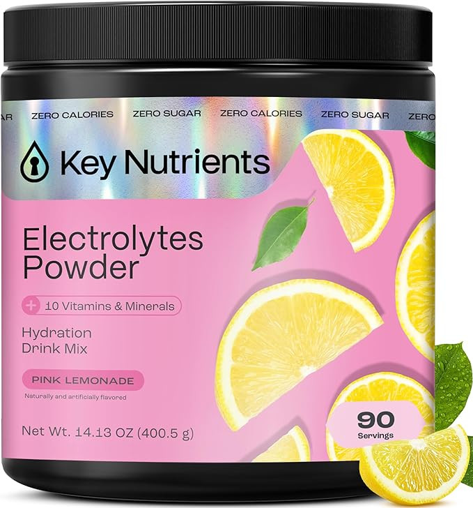 KEY NUTRIENTS Multivitamin Electrolytes Powder No Sugar - Fresh Pink Lemonade Electrolyte Powder ... | Amazon (US)