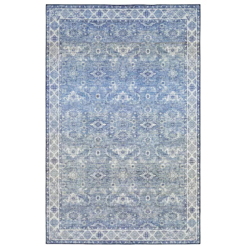 Marcel Persian Style Inspired Traditional Area Rug Blue/Gray - Captiv8e Designs | Target