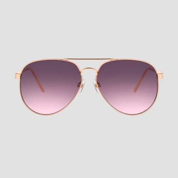 Women's Aviator Metal Sunglasses - A New Day™ | Target