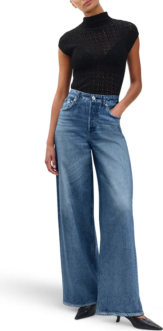 Miramar Sofie High Waist Ankle Wide Leg Terry Sweatpant Jeans | Nordstrom