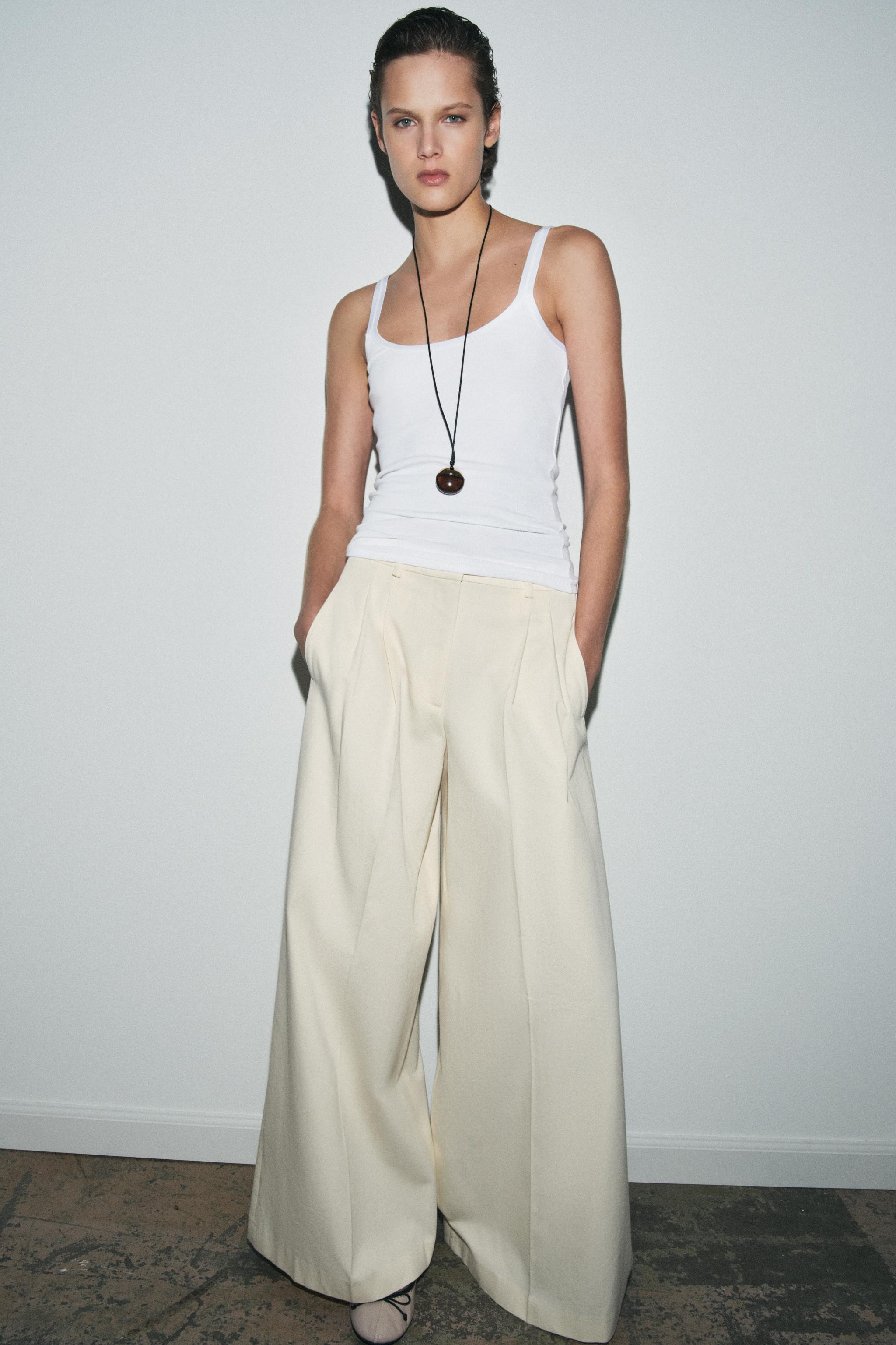RIBBED STRAP TOP | Zara US