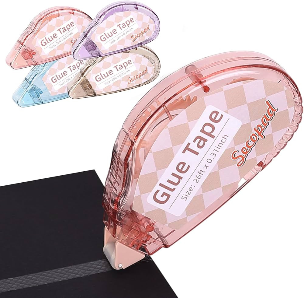 Scrapbook Tape, 4 Pack Double Sided Tape Roller for Crafts, Sticky Glue Tape Runner Scrapbooking ... | Amazon (US)