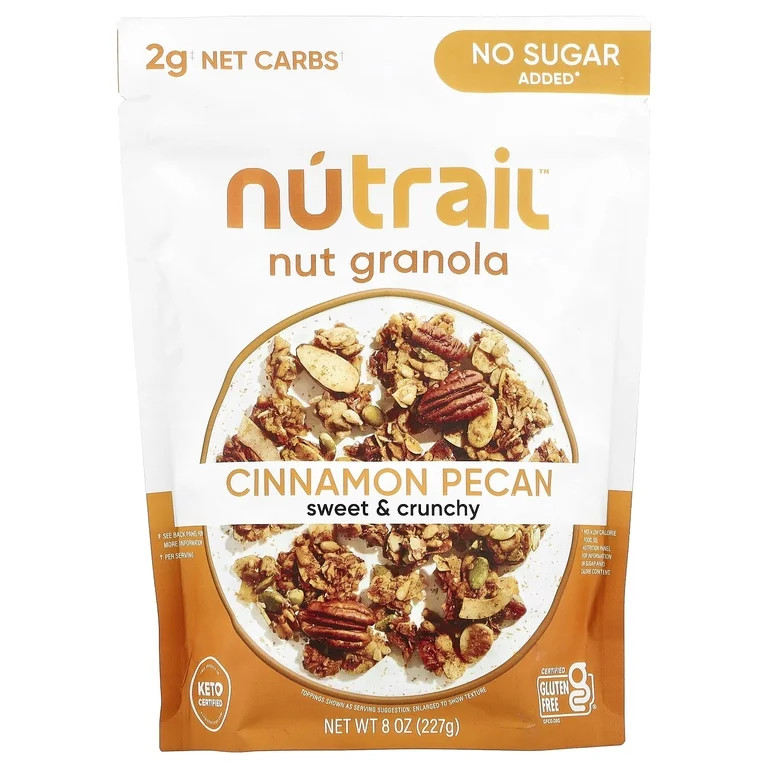 NuTrail No Sugar Added Sweet & Crunchy Cinnamon Pecan Nut Granola 8 oz | Walmart (US)