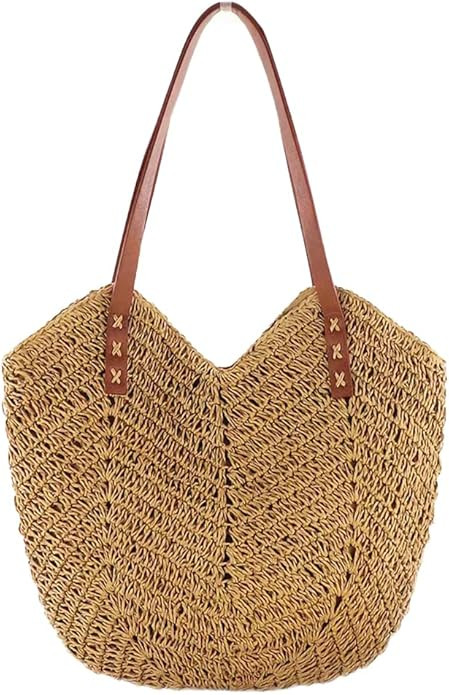Beach summer straw clutch purse for women crossbody hand woven natural chic shoulder Bag | Amazon (CA)