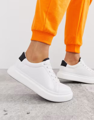 ASOS DESIGN Doro chunky lace up trainers in white | ASOS (Global)