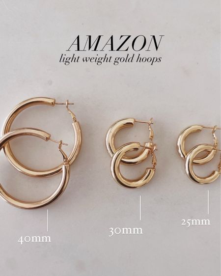 Amazon light weight gold hoops #StylinbyAylin #Aylin 

#LTKFindsUnder50 #LTKStyleTip